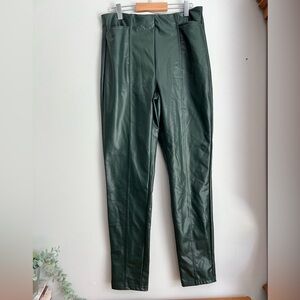 Limited Collection Dark Green Faux Leather Pants